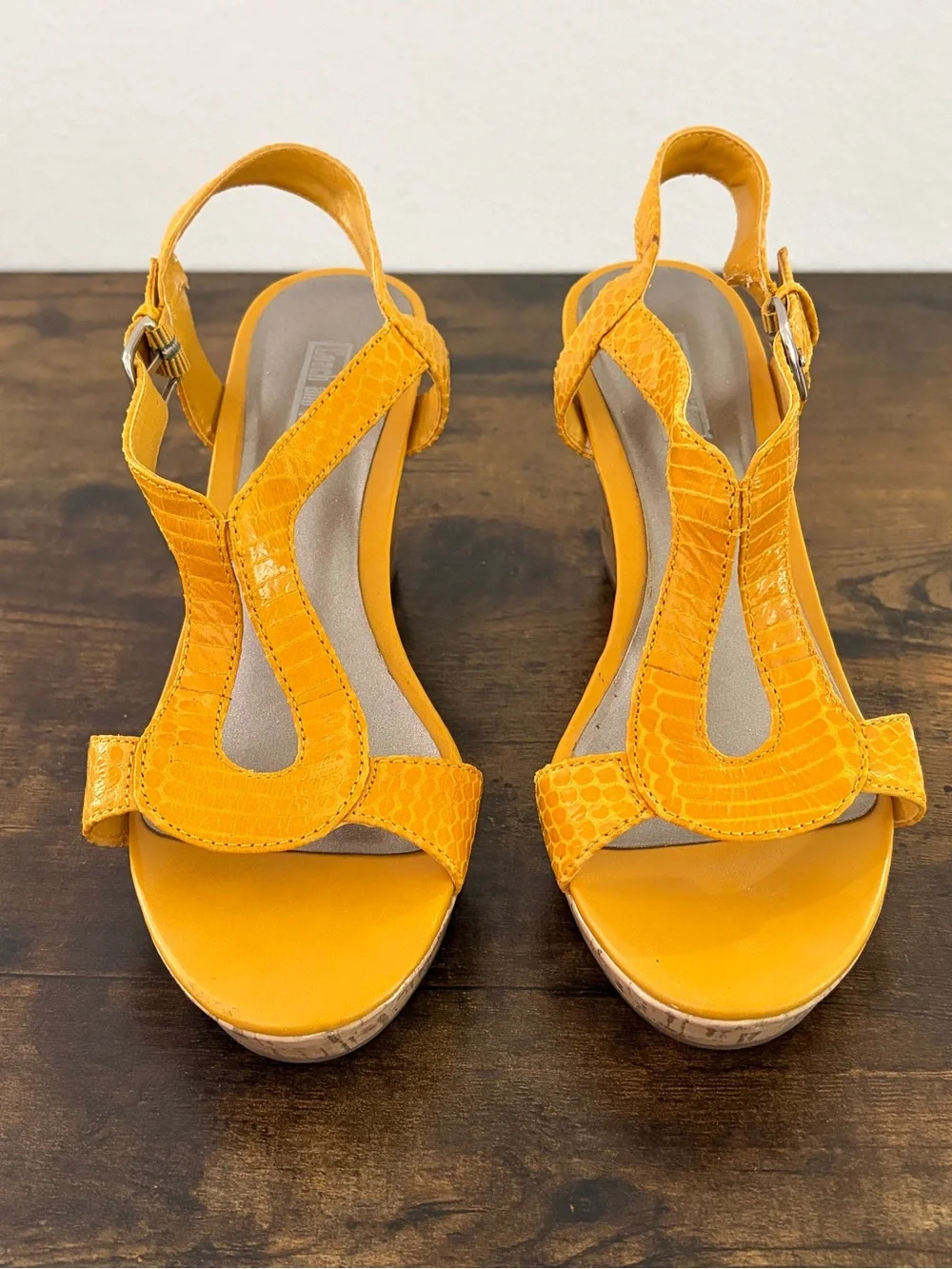 Coach and Four | Yellow Cork Wedge Sandals |  3